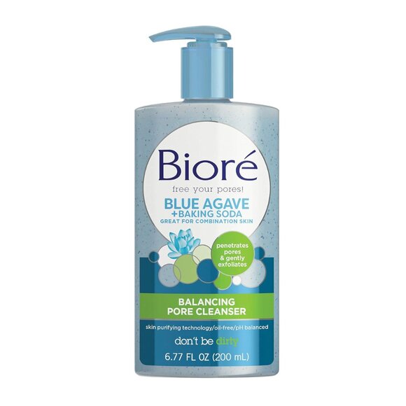 NEW Bioré Daily Blue Agave Baking Soda Balancing Pore Cleanser Combination Skin - Picture 1 of 4